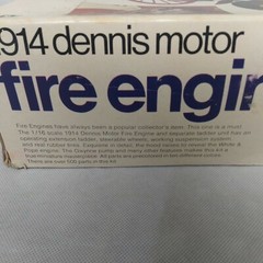 1914 Dennis Motor Fire Engine Large 1/16 Scale Entex # 8473 Partially Assembled