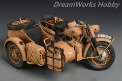 Award Winner Built Schuco Diecast 1/10 BMW R75 Motorcyle Sidecar DAK+Rebuilt