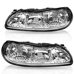 Headlights Assembly Compatible with Chevy Chrome Housing Fit 1997-2003 Malibu