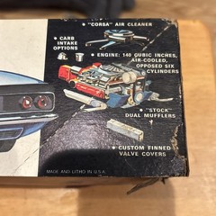 Vintage AMT 1969 Corvair Custom 1/25 Scale Model Kit #T159 Pre-Owned!!