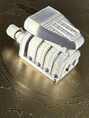 Supercharger Blower V8 Rc Car model engine 3D printed 1:10 scale Silver Silk PLA