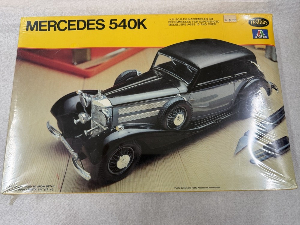 Vintage Testors & Italeri Mercedes 540K 1:24 Scale Model Kit #831 New Sealed