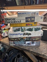 Vtg Model Car Kits Lot New/ Part Built Pre war race 1900s Thomas flyer Raceabout