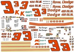 Plastic Performance Products #3 Ray Fox Dodge 1968-70 Baker/Lorenzen 1/25 decal