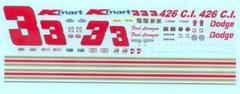 Speedway Replicas #3 K Mart 1969 Fred Lorenzen Nascar decal