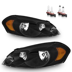 Headlights OE Replacement Clear Lens I Chrome Housing I Amber Reflector