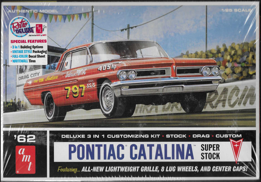 AMT 1962 ’62 Pontiac Catalina Super Stock, Builds 1 of 3 Ways in 1/25 1392 (104)