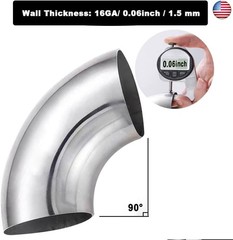 OD 5 Inch 90 Degree SS304 Stainless Steel Bend Tube Exhaust Elbow Pipe for Car