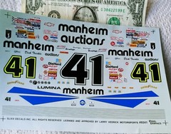 SLIXX 1/24 Scale Water Slide Decals NASCAR #41 Manheim Auctions Dick Trickle WOW