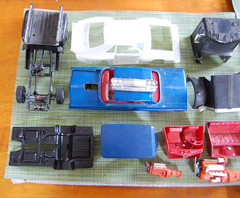 Vintage Junkyard Lot Of Misc. Model Kit Parts See Description Photos tires wheel