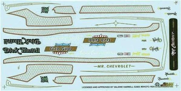 Slixx 1924 Dick Harrell Super Camaro Dlrs Camaro 1/24 1/25 Drag decal