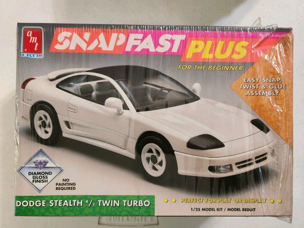 AMT Snap Fast Dodge Stealth Twin Turbo Model Car Kit 1:25 Scale NEW