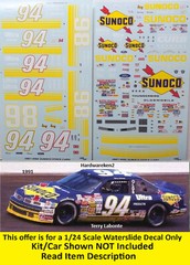 NASCAR DECAL #98 SUNOCO 1988 BUICK REGAL BRAD NOFFSINGER -1/24 POWERSLIDE