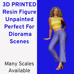 People Sitting and Leaning on Model Cars Resin 3d print Set of 3 Figures