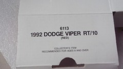 ERTL AMT 1992 Dodge Viper RT / 10 Dealer Promo Model 1:25 Red #6113
