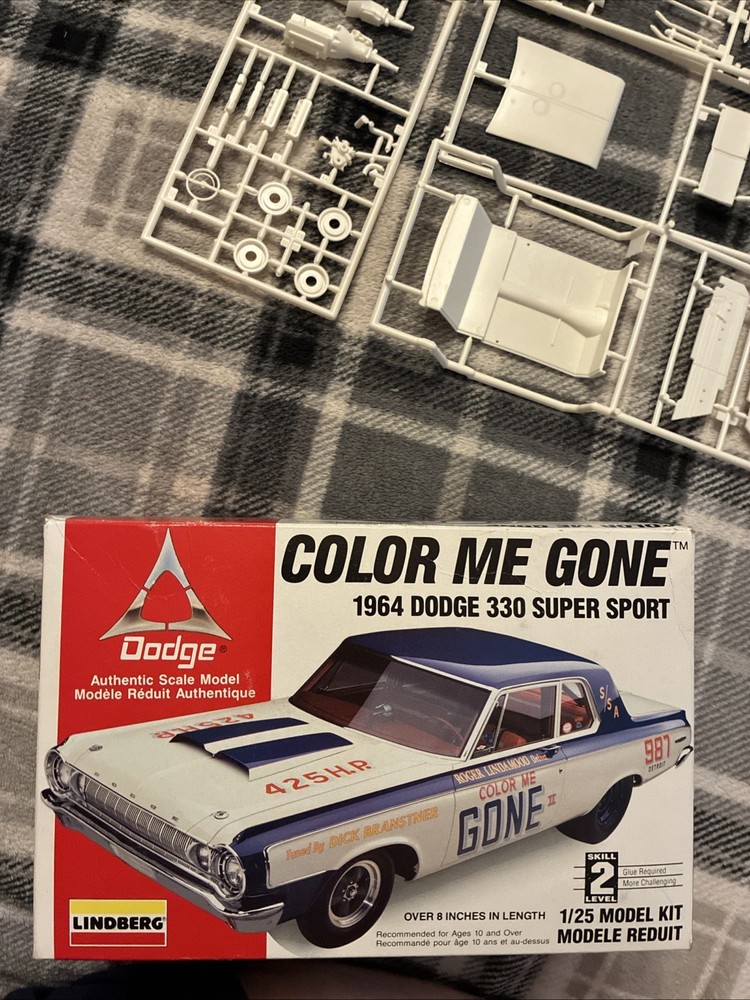 “COLOR ME GONE” 1964 Dodge 330 Super Stock, Plastic Car Model by Lindberg #72156
