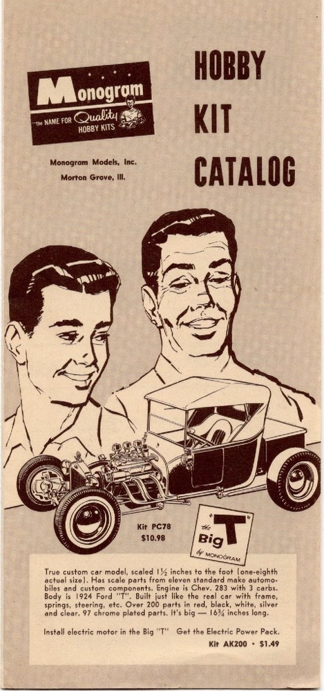 Monogram Model Hobby Kit Original 1960’s Plastic Model Kits Fold Out Catalog