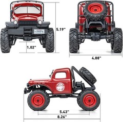 FMS RC Crwaler 1/24 FCX24 Power Wagon RTR 4WD 2.4GHz 3CH Remote Control Car(Red)