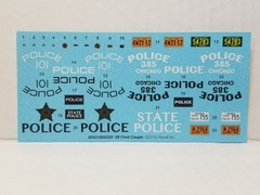 1948 Ford Coupe POLICE CAR DECAL SHEET from Revell 1:25 Model Kit 48 DECALS