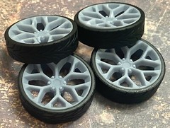 1/24 Resin: 26 Scale-Inch “Chevy Silverado Snowflake” Model Car Wheels/Tires