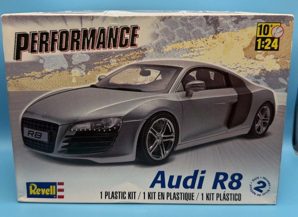 Revell Audi R8 Model Kit 1/24 Open Box. Everything Is There. White Color.
