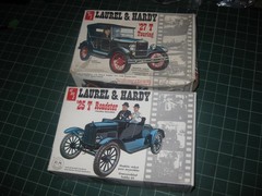 AMT 1/25 ’25 T Ford Roaster / ’27 T Touring LAUREL & HARDY Model Kit Lot *USED*