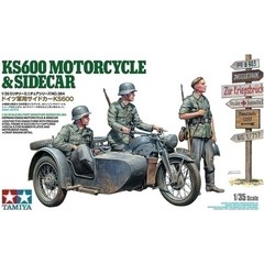 Tamiya USA TAM35384 1/35 German KS600 Motorcycle & Sidecar Plastic Model Kit