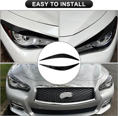 Glossy Black Eyelid for Q50, Headlight Eyelids Headlight Eyebrows Trim Fr