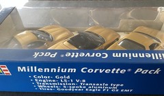 Revell 2000 Millennium Corvette 3 pack Gold With Black interior In 3 Bodies NIB