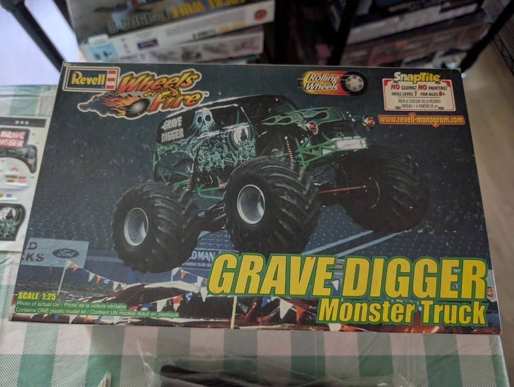 Vintage 2001 Revell Grave Digger 1/25 OPENED AND UNBUILT.