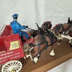 VTG AMT Budweiser Clydesdales 8 Horse & Red Wagon Hitch Kit Built Plastic 35.5”