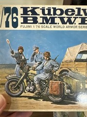 Vintage Fujimi 1/76 Kubelwagen -R/75 Sidecar Plastic Model- New In Box-