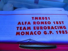 TAMEO TMK 021 Alfa Romeo 185T Euroracing / G.P. Monaco 1985 MORE LISTED
