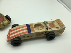 Lot of 2 Vintage Pinewood Derby Race Cars for Parts or Repair Cub Scout Free S/H