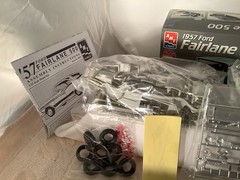 AMT 1957 Ford fairlane 500 Open Box Parts In Sealed Plastic Bags 1/25 Model Kit