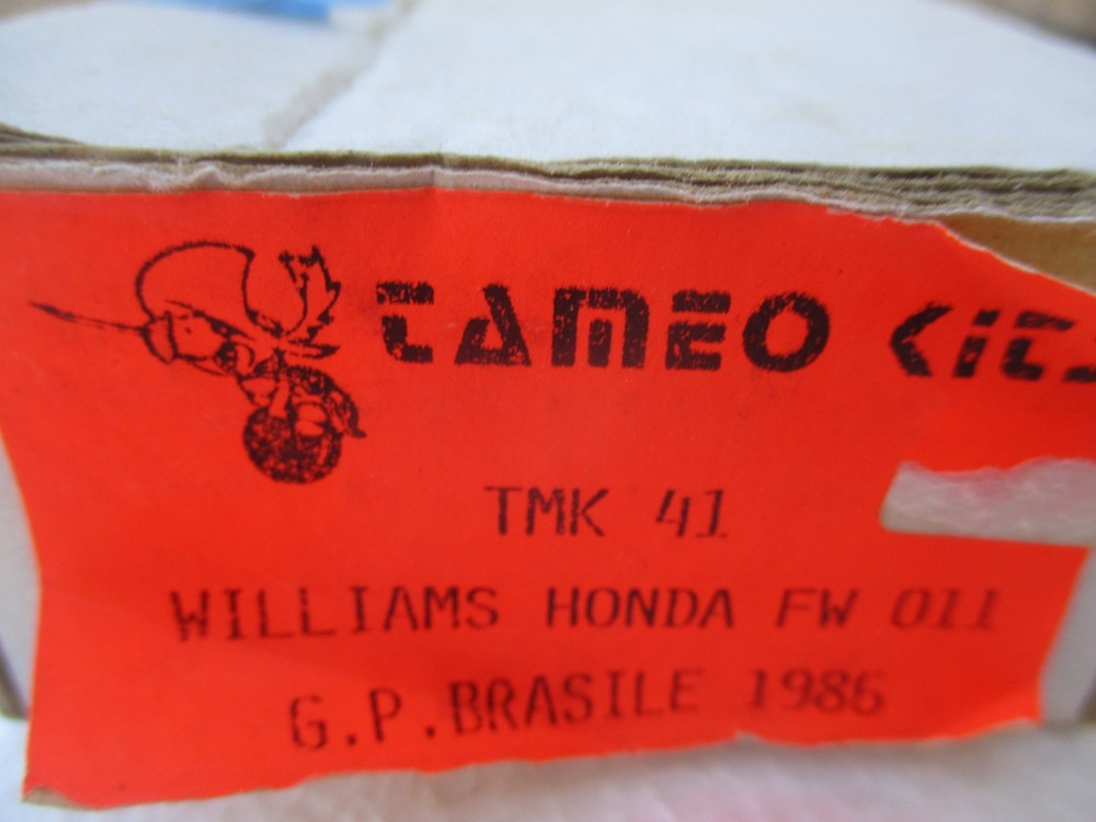 TAMEO TMK 41 TAMEO F1 TMK 41 WILLIAMS HONDA FW 11 GP MORE 1:43 kits LISTED ITALY