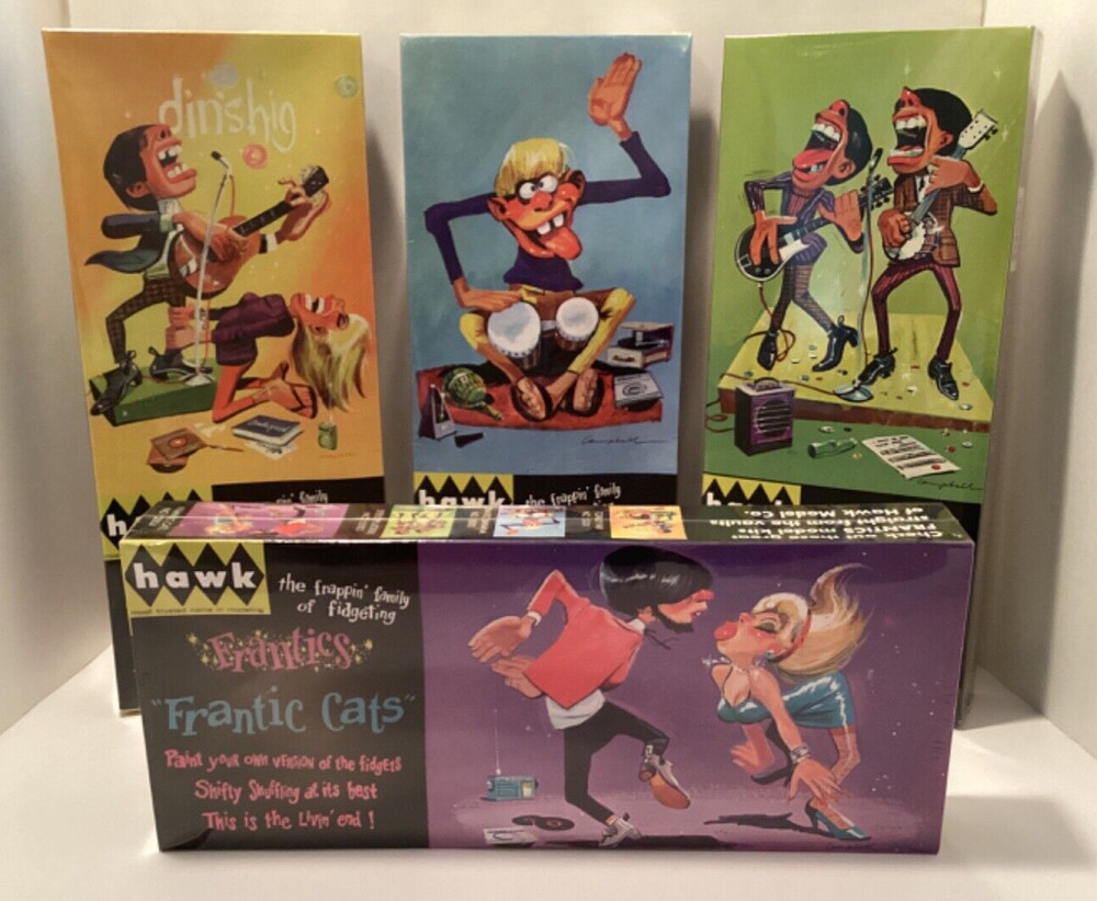 New Sealed ‘05 Frantics Hawk Models – Complete Set of 4 Totally Fab Frantic Cats