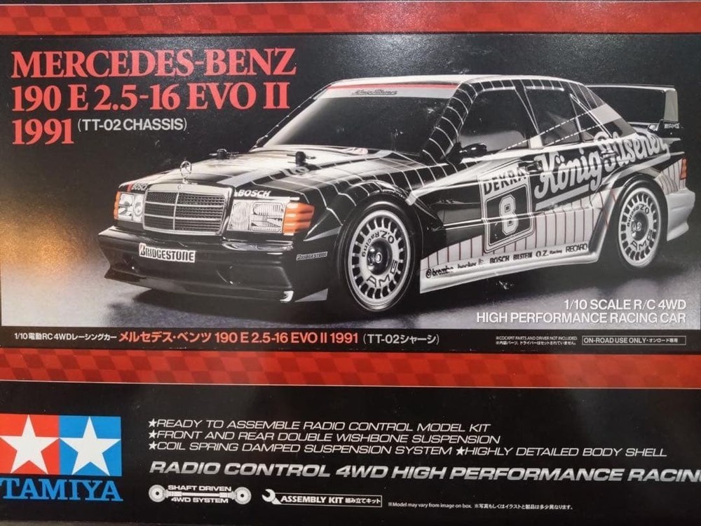 Tamiya 1/10 Mercedes-Benz 190E 2.5-16 EVO II TT-02 RC Kit Unassembled