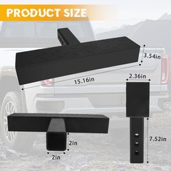 GLOBLED Tow Hitch Mount Bumper Step Alloy Steel Hitch Step 2in Receiver Anti Sli