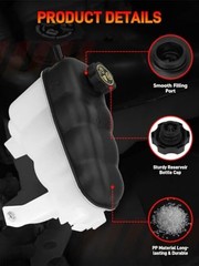 603-054 Engine Coolant Expansion Reservoir Tank with Cap Plastic Whinte
