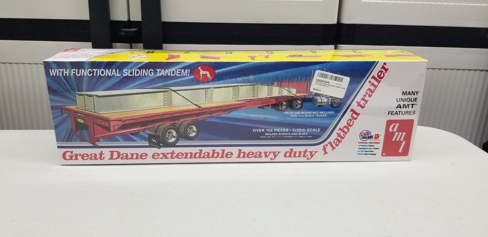 AMT 1:25 Great Dane Extendable Heavy Duty Flatbed Trailer Model Sealed New BB3