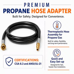 48 In. 3/8 In. I.D. Female Flare Fitting RV Low Pressure Quick Connect Pigtail
