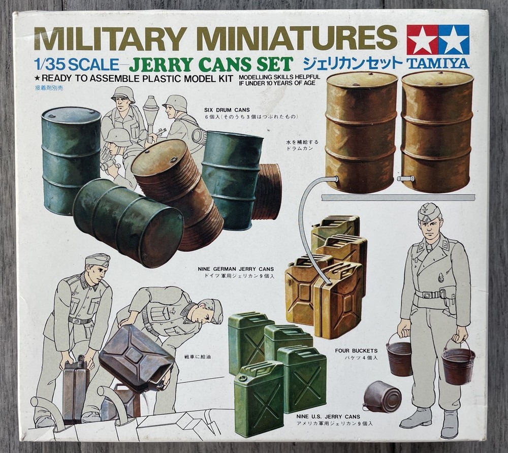 MILITARY MINIATURES JERRY CANS SET Tamiya Model Kit 35026 1/35 SEALED PARTS