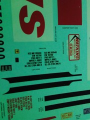 Kenworth Conventional W-925 Tractor 1/25 waterslide decal sheet Watkins Truck