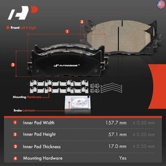 A-Premium Front and Rear Ceramic Disc Brake Pads Set Compatible with Select