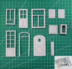 1/35 Scale Die-Cast Resin Model Assembled Kit Windows, Doors, Frames, Wooden …
