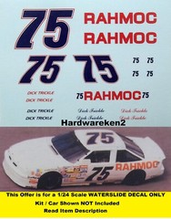 NASCAR DECAL #75 RAHMOC 1992 OLDSMOBILE DICK TRICKLE DAYTONA 500 – 1/24-1/25