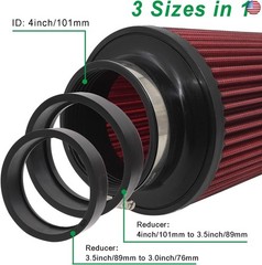 3 3.5 4 inch Cold Air Intake Filter 76mm 89mm 101mm Performance Cone Air