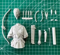 1/10 Scale Die-Cast Resin Bust Model Kit Native American Woman Holding Bows S…
