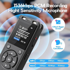 64GB Digital Voice Recorder with Playback,Audio Recording Device for Lectures Me